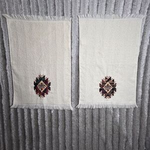 Vintage Cannon Fall‎ Holidays Dish Towel Set Of 2 White